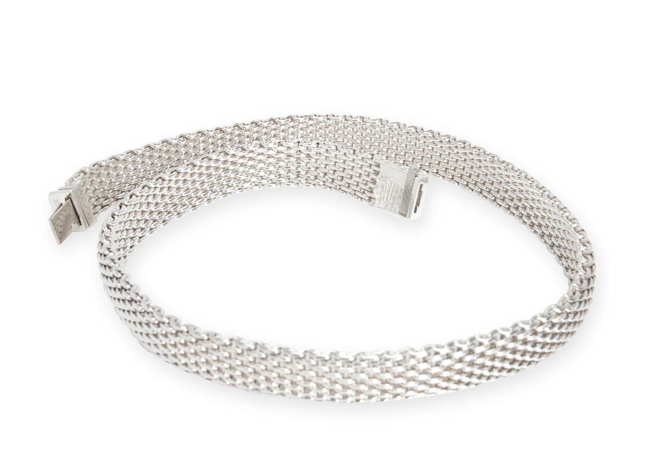 Tiffany & Co. Collana Somerset Mesh in argento 925 da 17 pollici in vendita 1