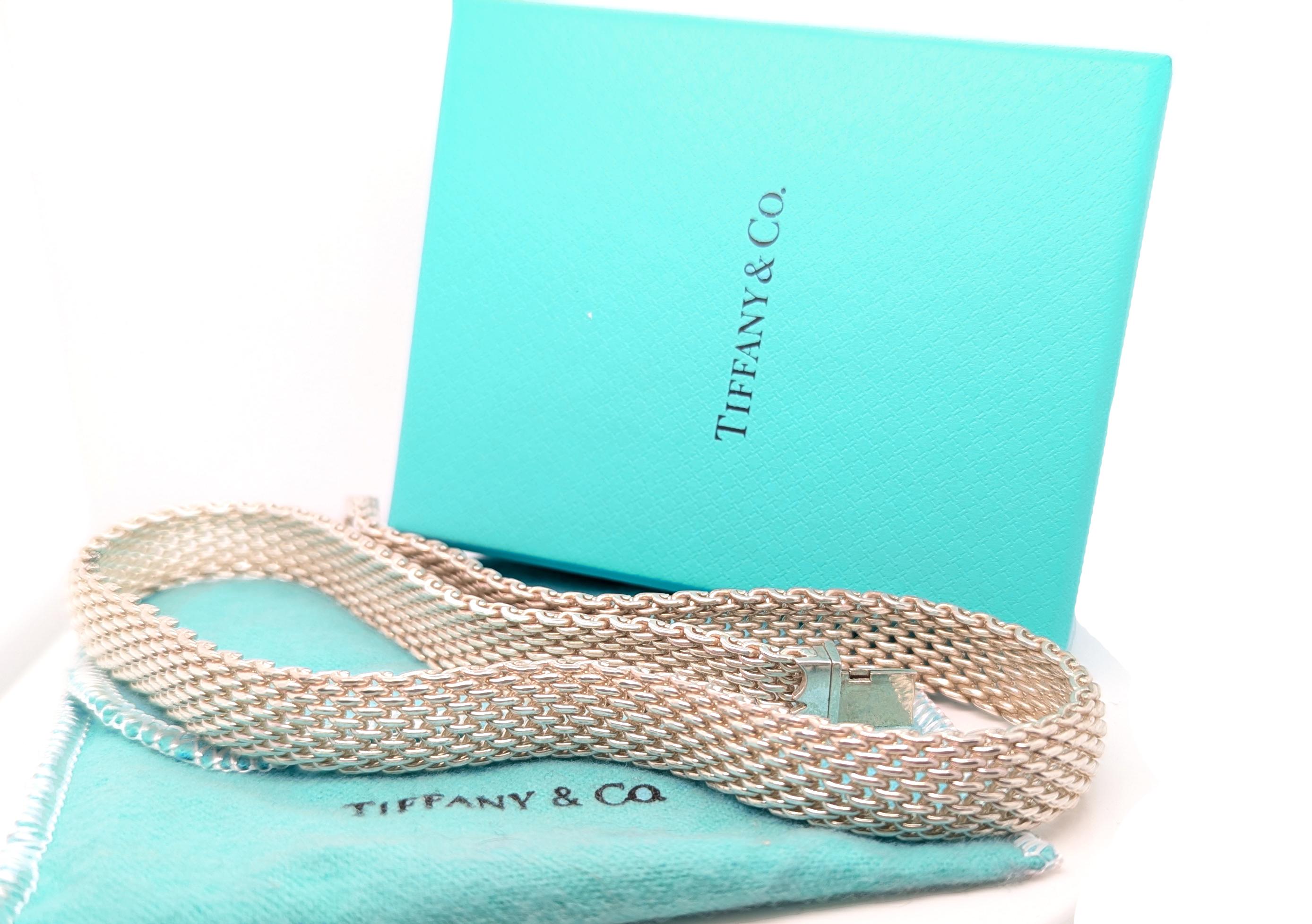 Tiffany & Co. Collana Somerset Mesh in argento 925 da 17 pollici in vendita 3