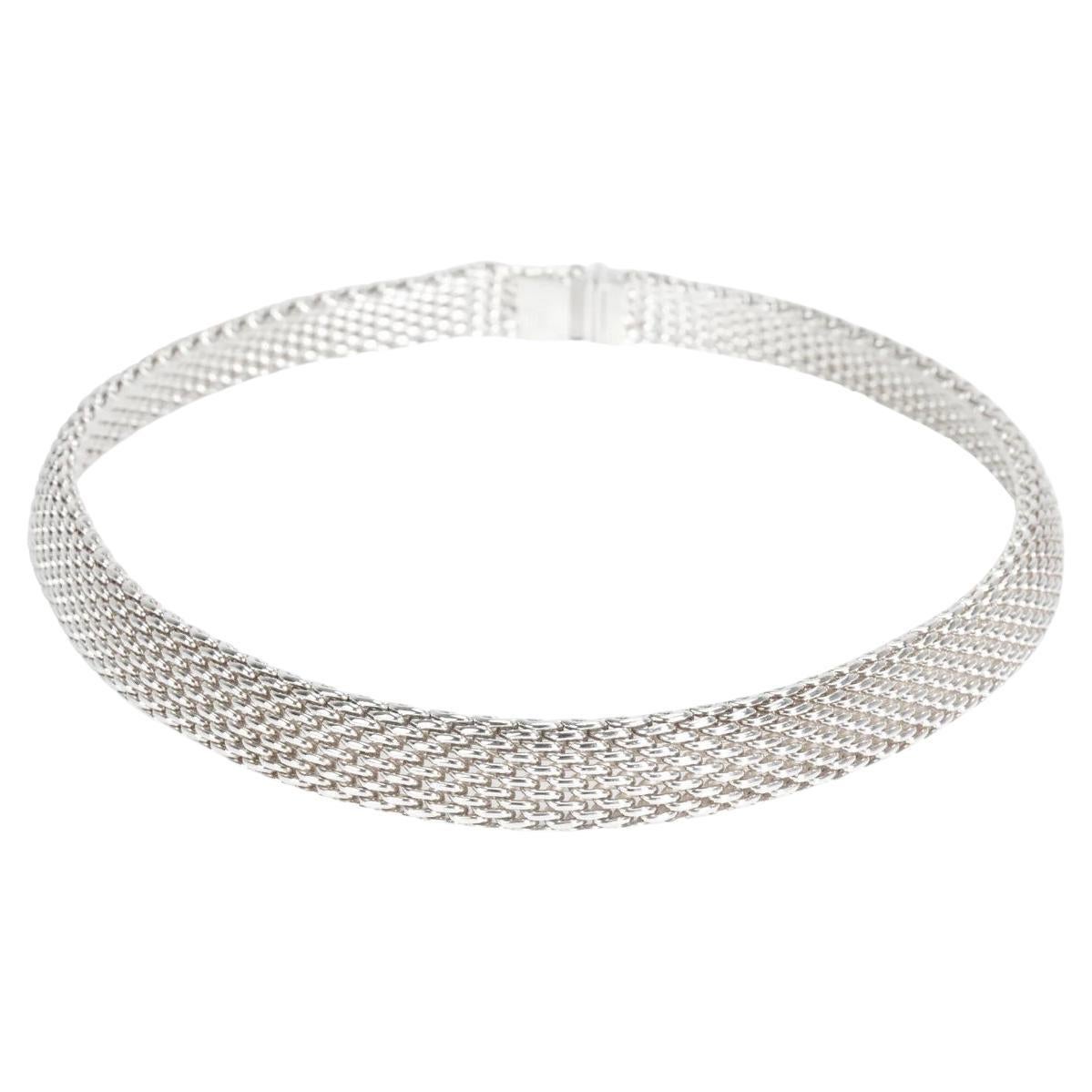 Tiffany & Co. Somerset Mesh Necklace Sterling Silver 925 17 Inch