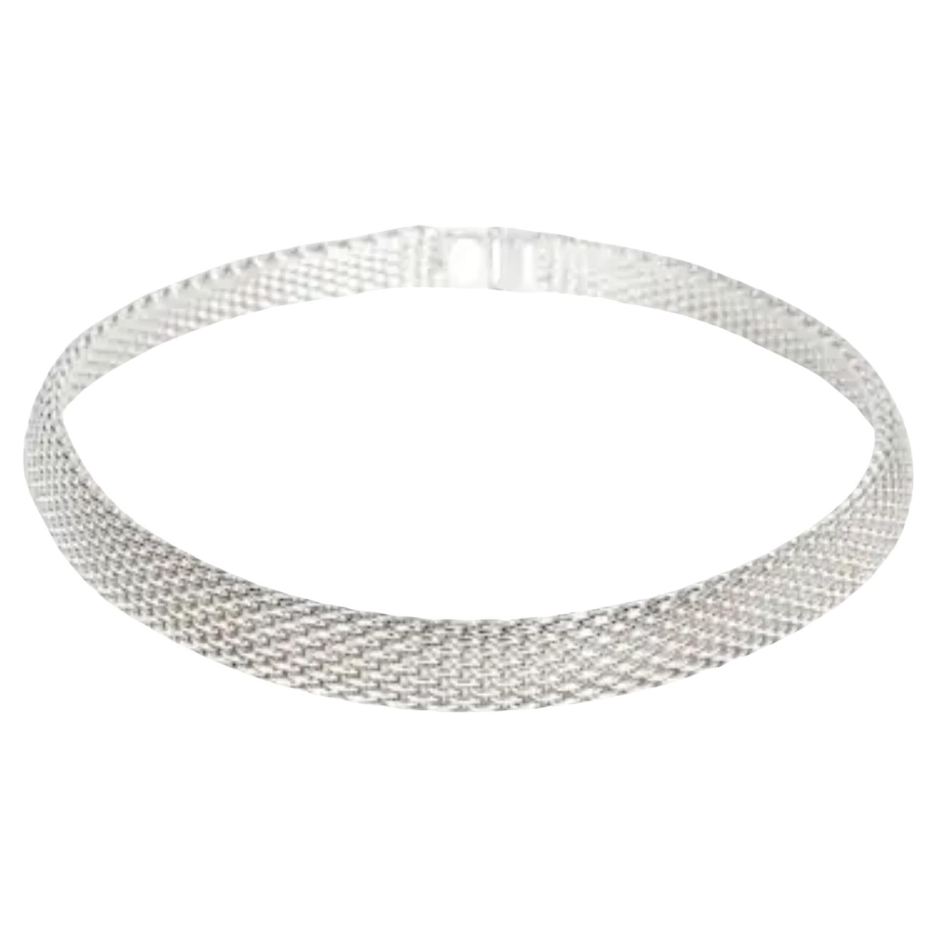 Tiffany & Co. Somerset Mesh Halskette Sterling Silber 925 17 Zoll