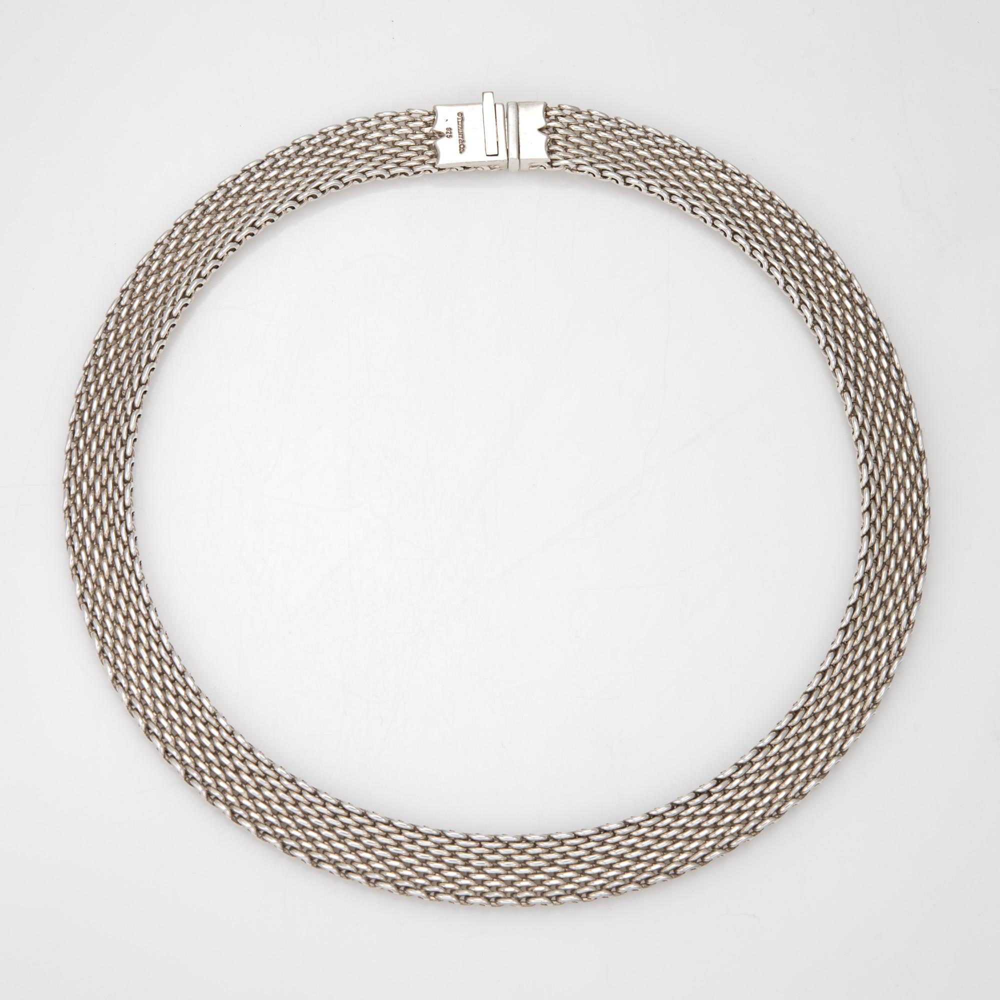The classic Tiffany & Co design measures 17 inches in length and is designed as a choker necklace. Great worn alone as a statement piece of layer it for a look all your own! The Somerset necklace is no longer in production. Popular for its classic