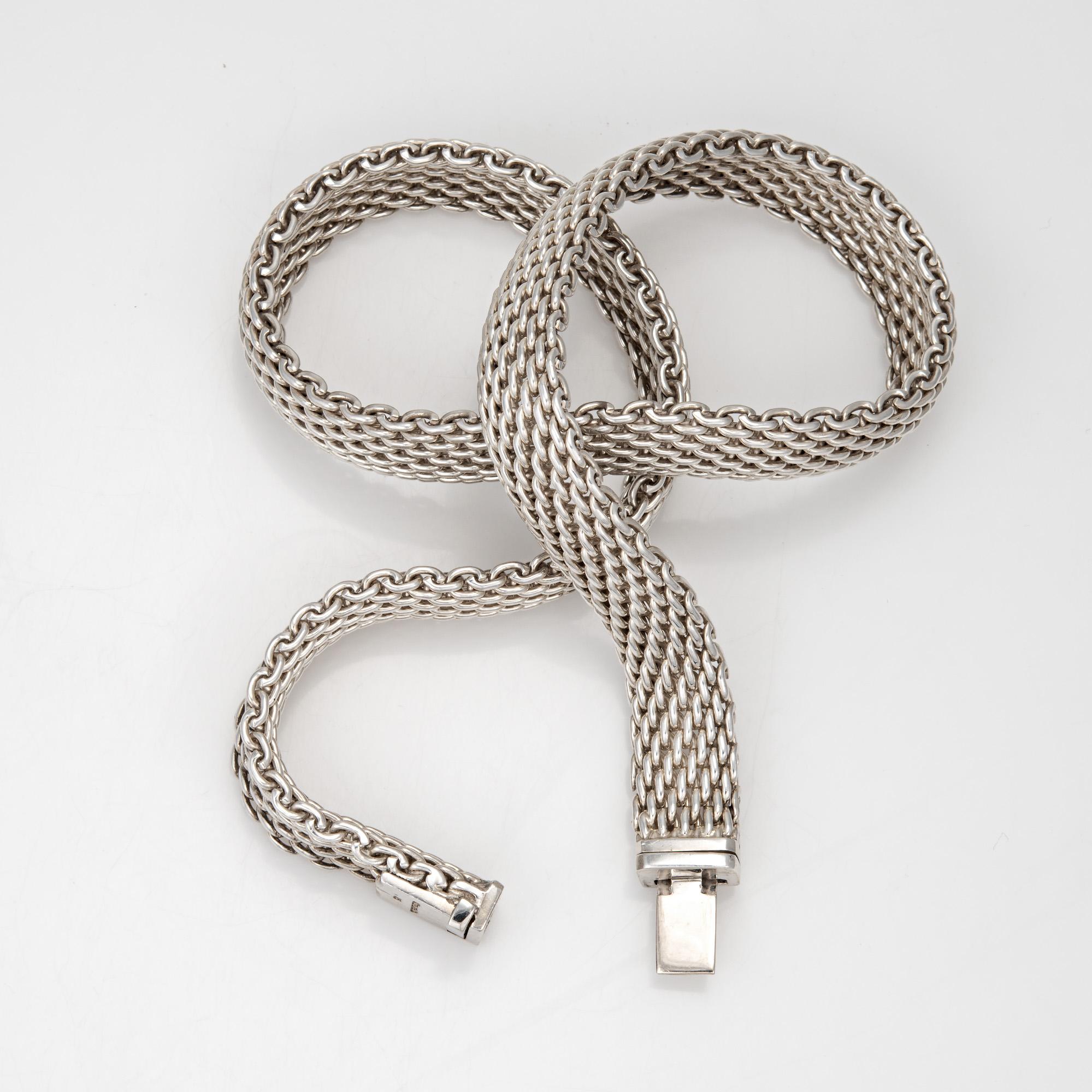 Contemporary Tiffany & Co Somerset Mesh Necklace Sterling Silver Estate 17