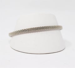 Tiffany & Co. Somerset Mesh Rigid Bangle Bracelet 18 Karat White Gold Narrow