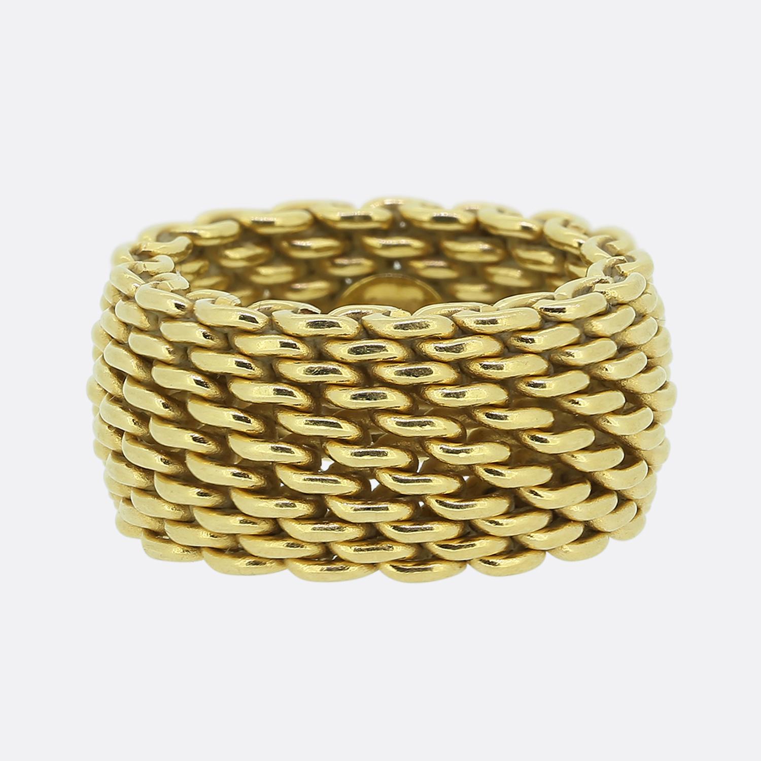 Tiffany & Co. Somerset Mesh Ring Größe I (48) im Zustand „Gut“ in London, GB