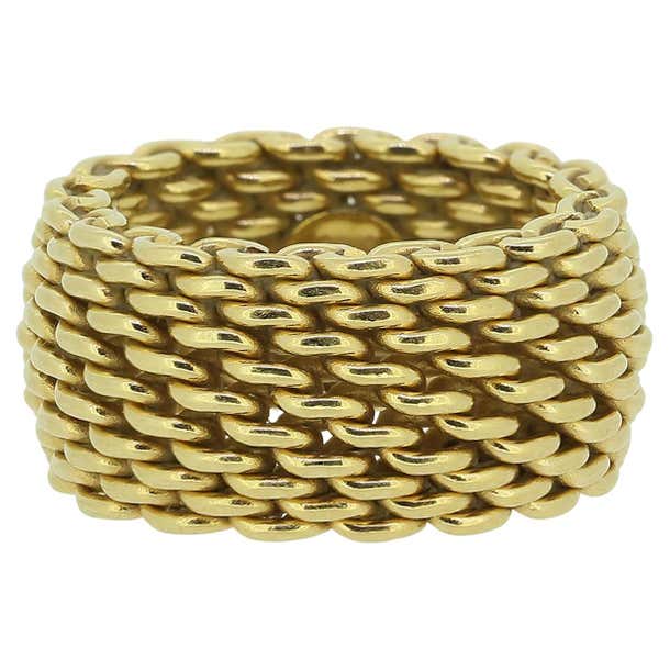 Tiffany and Co. Somerset Mesh Ring Size I (48) For Sale at 1stDibs