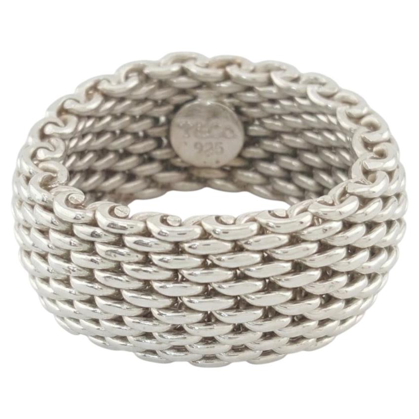 Tiffany & Co. Somerset Mesh Ehering aus Sterlingsilber