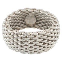 Tiffany & Co. Somerset Mesh Sterling Silver Wedding Band Ring