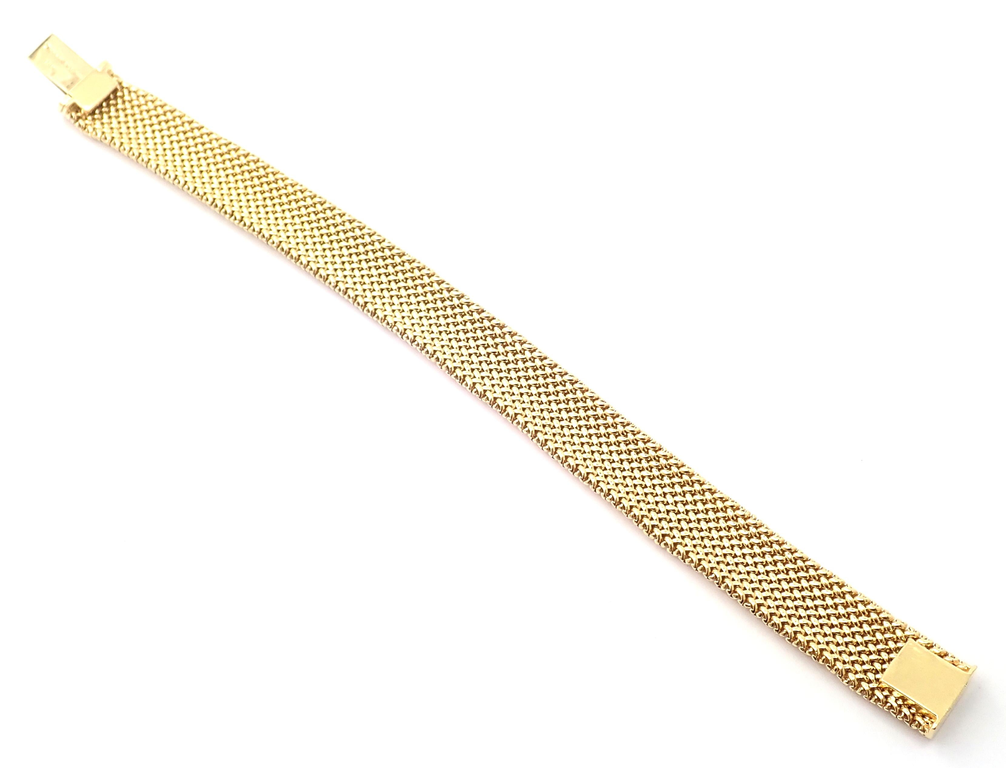 Tiffany & Co. Somerset Mesh Yellow Gold Bracelet In Excellent Condition In Holland, PA