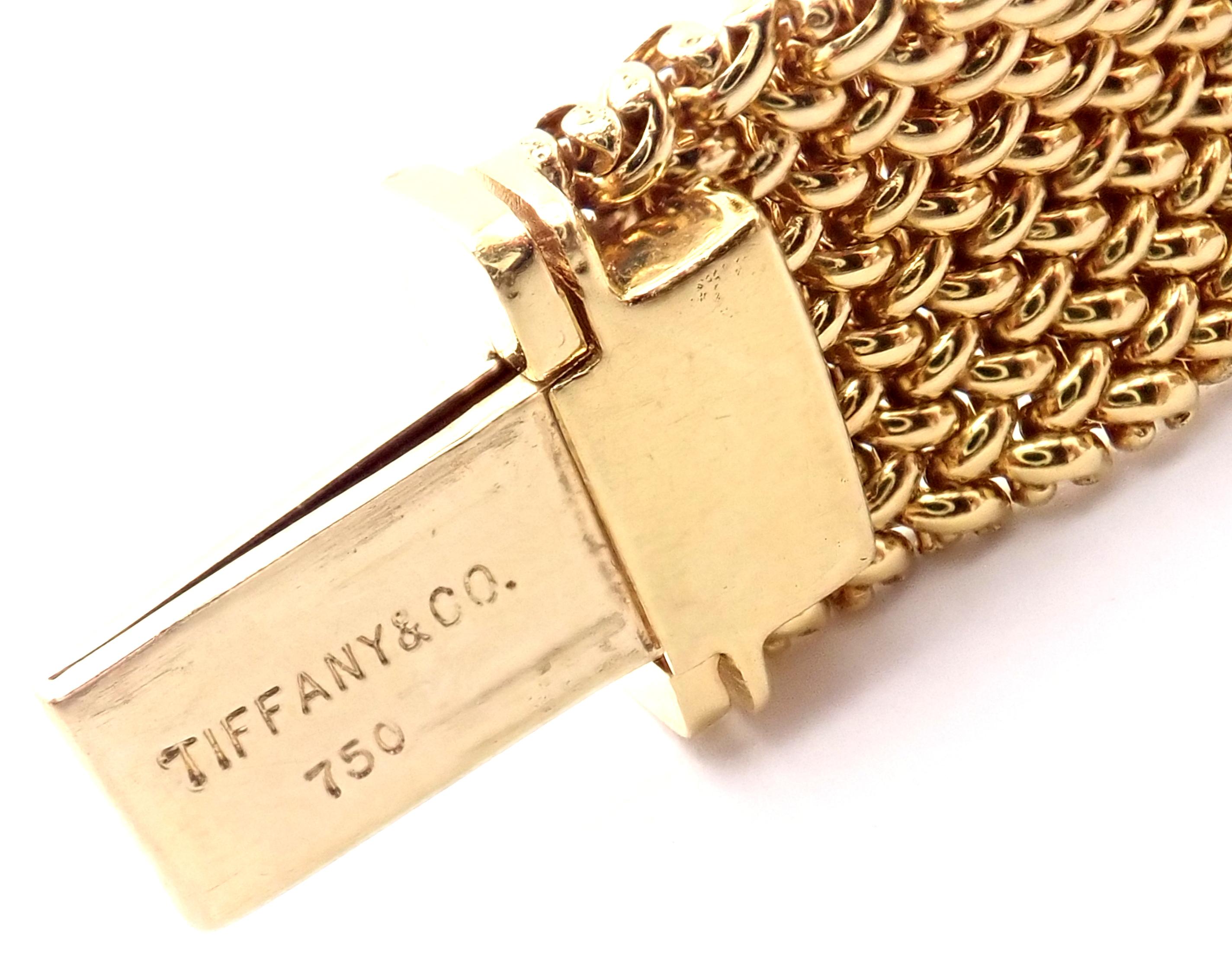 Women's or Men's Tiffany & Co. Somerset Mesh Yellow Gold Bracelet