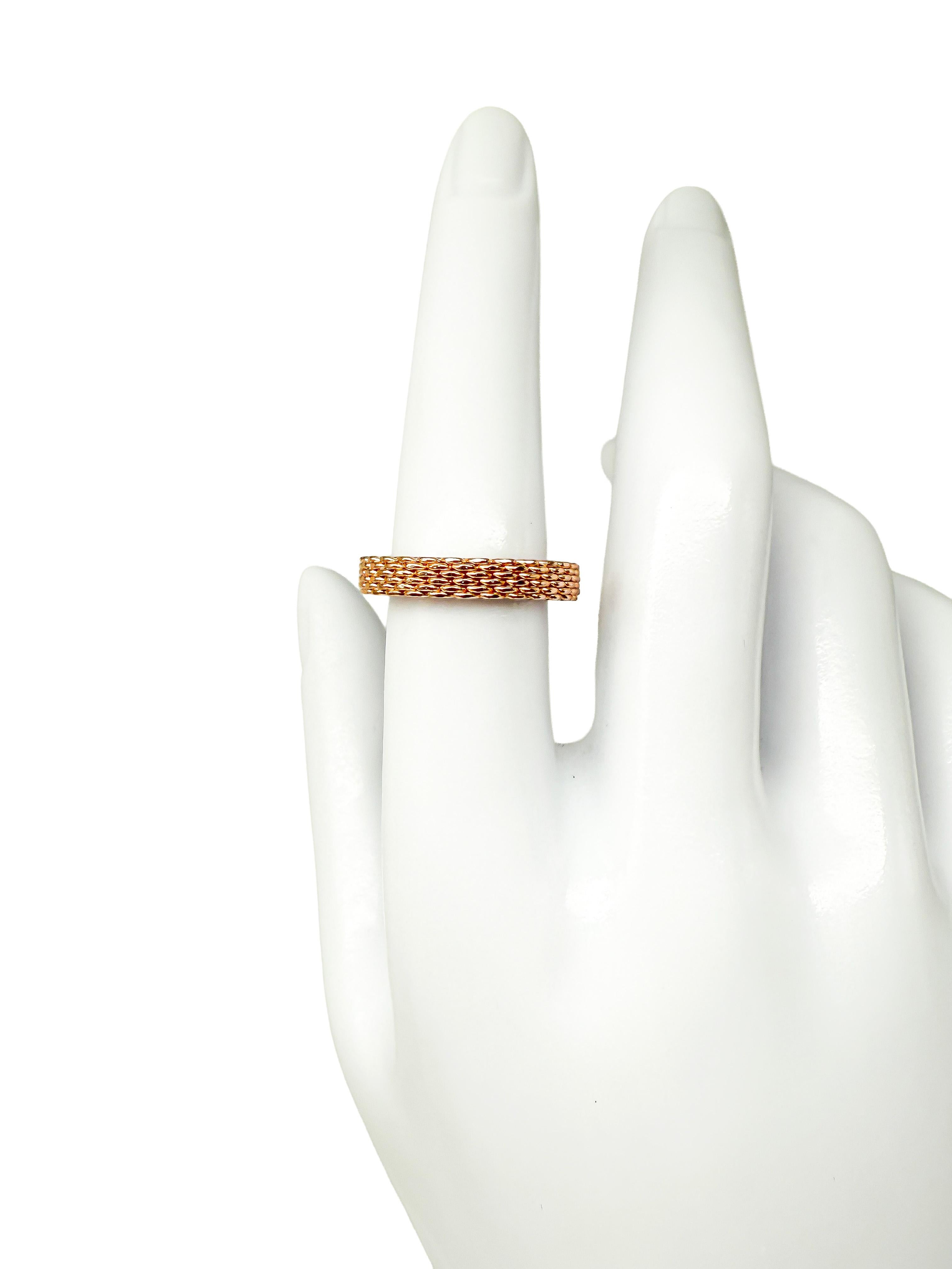 Modern Tiffany & Co. Somerset Narrow Mesh Ring in 18K Rose Gold For Sale