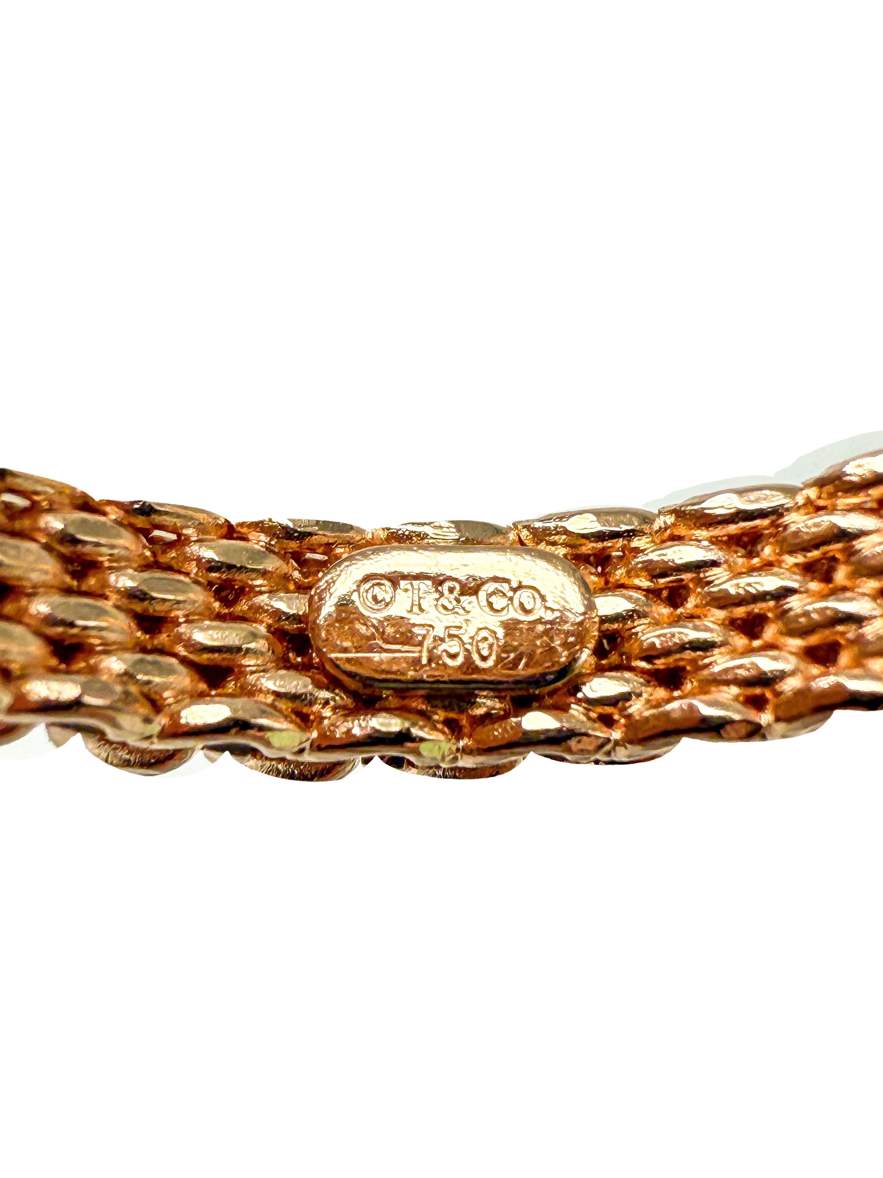 Women's or Men's Tiffany & Co. Somerset Narrow Mesh Ring in 18K Rose Gold For Sale