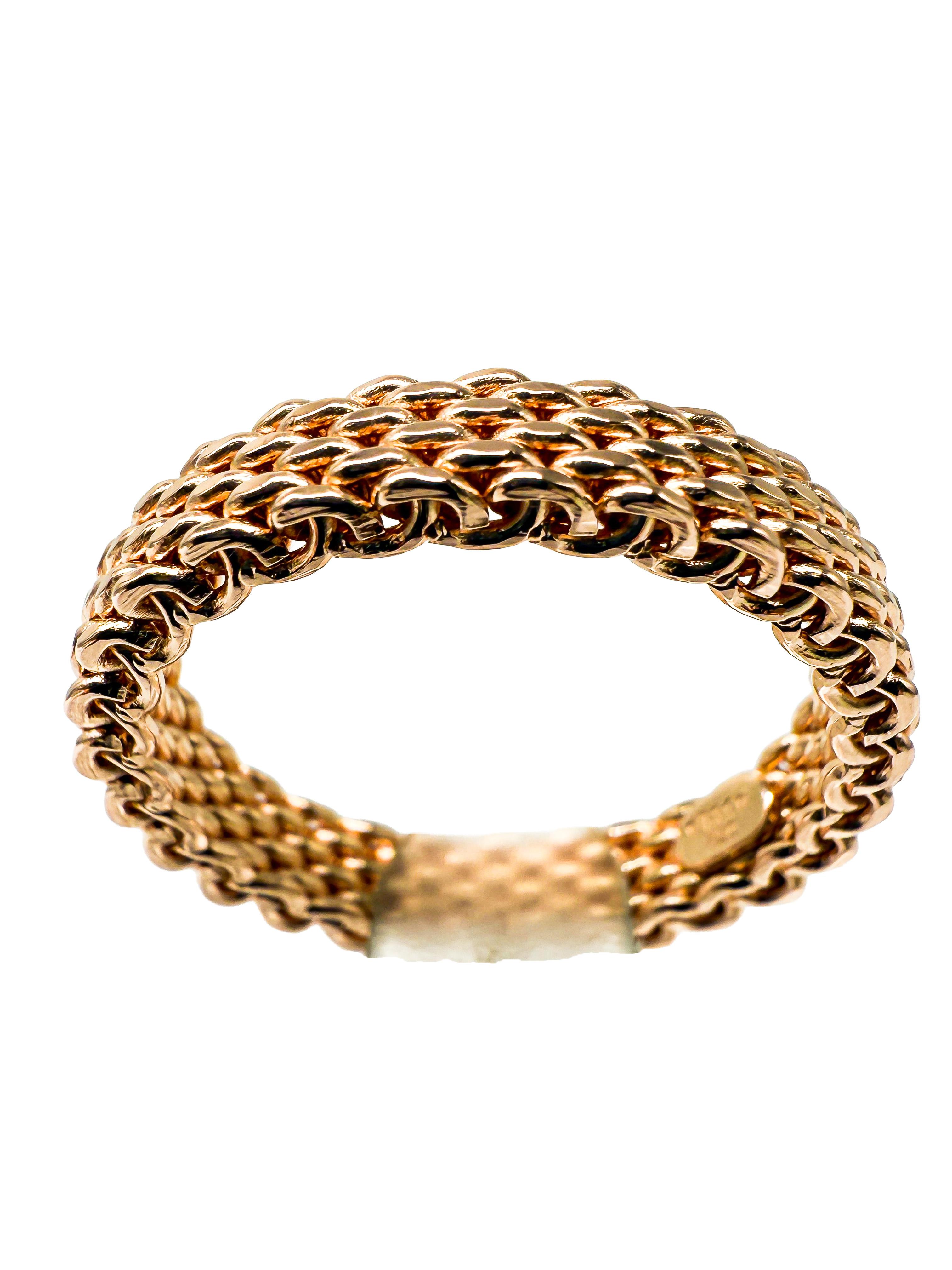 Tiffany & Co. Somerset Narrow Mesh Ring in 18K Rose Gold For Sale 3