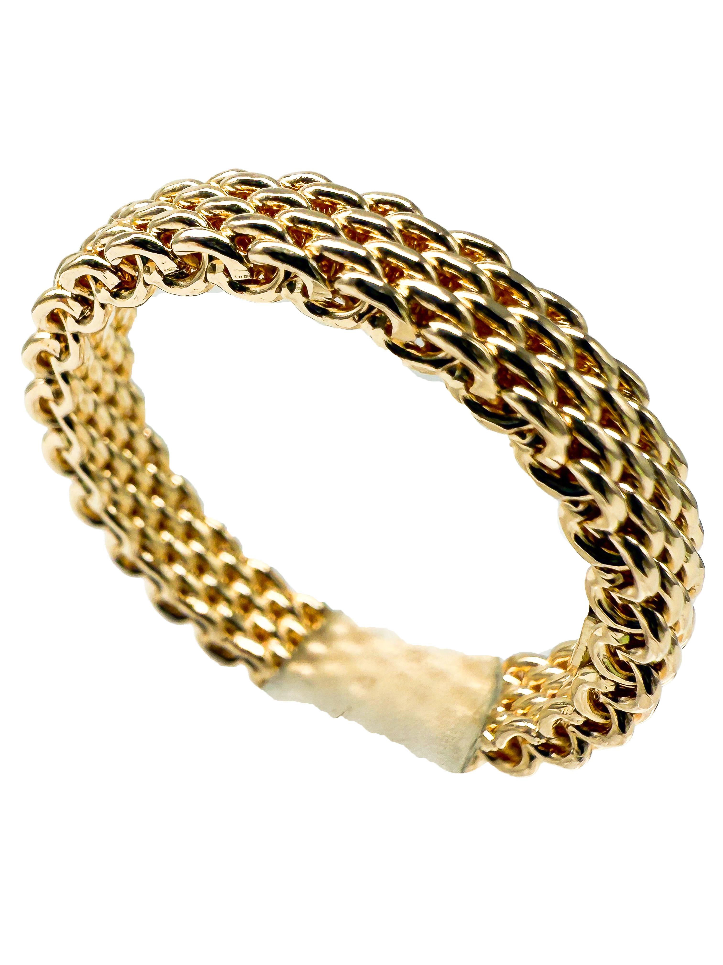Tiffany & Co. Somerset Narrow Mesh Ring in 18K Yellow Gold In Good Condition For Sale In Berlin, DE