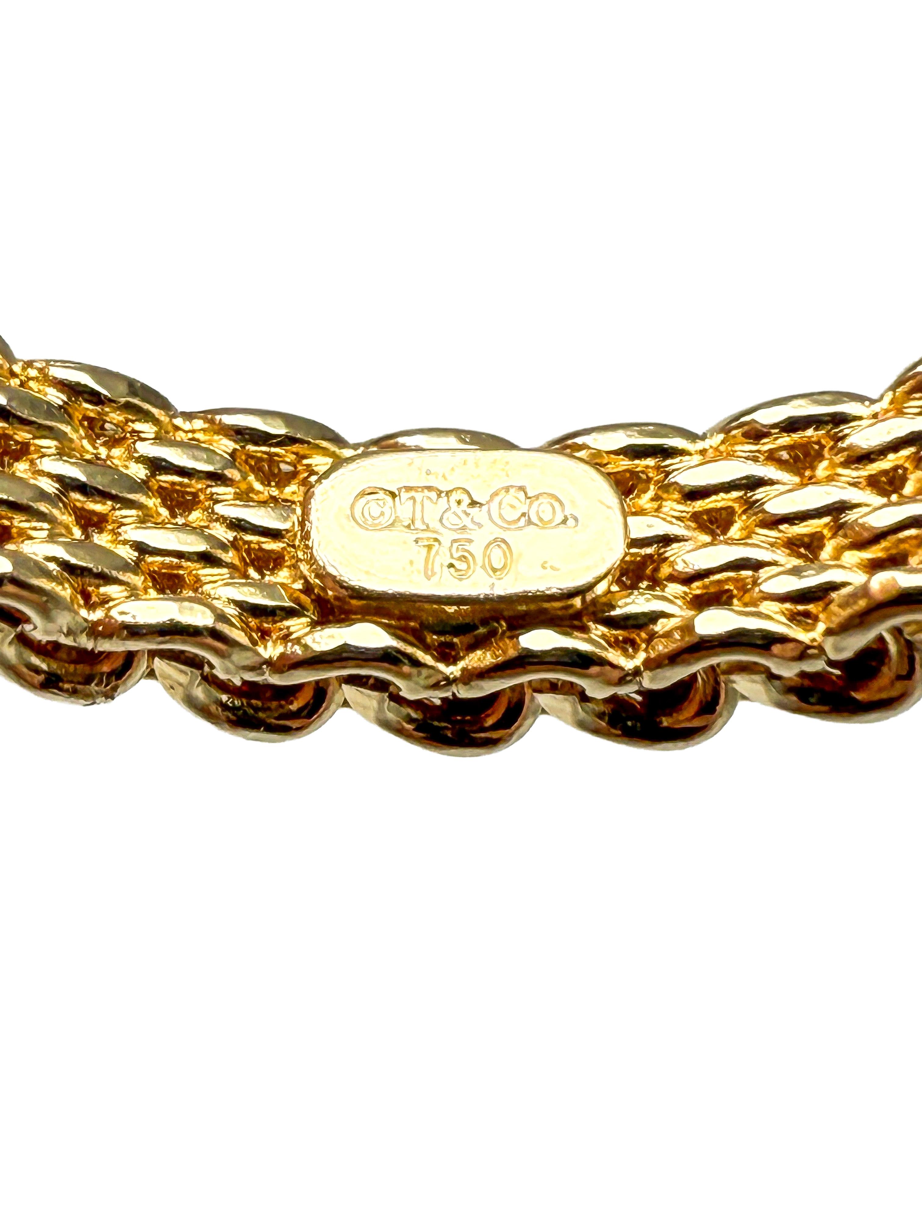 Tiffany & Co. Somerset Narrow Mesh Ring in 18K Yellow Gold For Sale 4