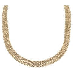 Tiffany & Co. Somerset Necklace 16" - Yellow Gold 18k Woven Mesh Choker
