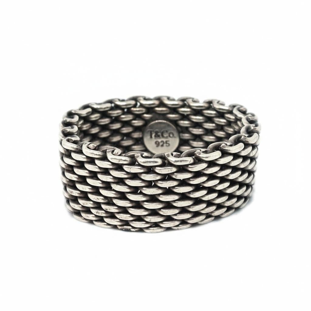 Tiffany & Co. Anello Somerset in argento sterling In condizioni buone in vendita a Aventura, FL