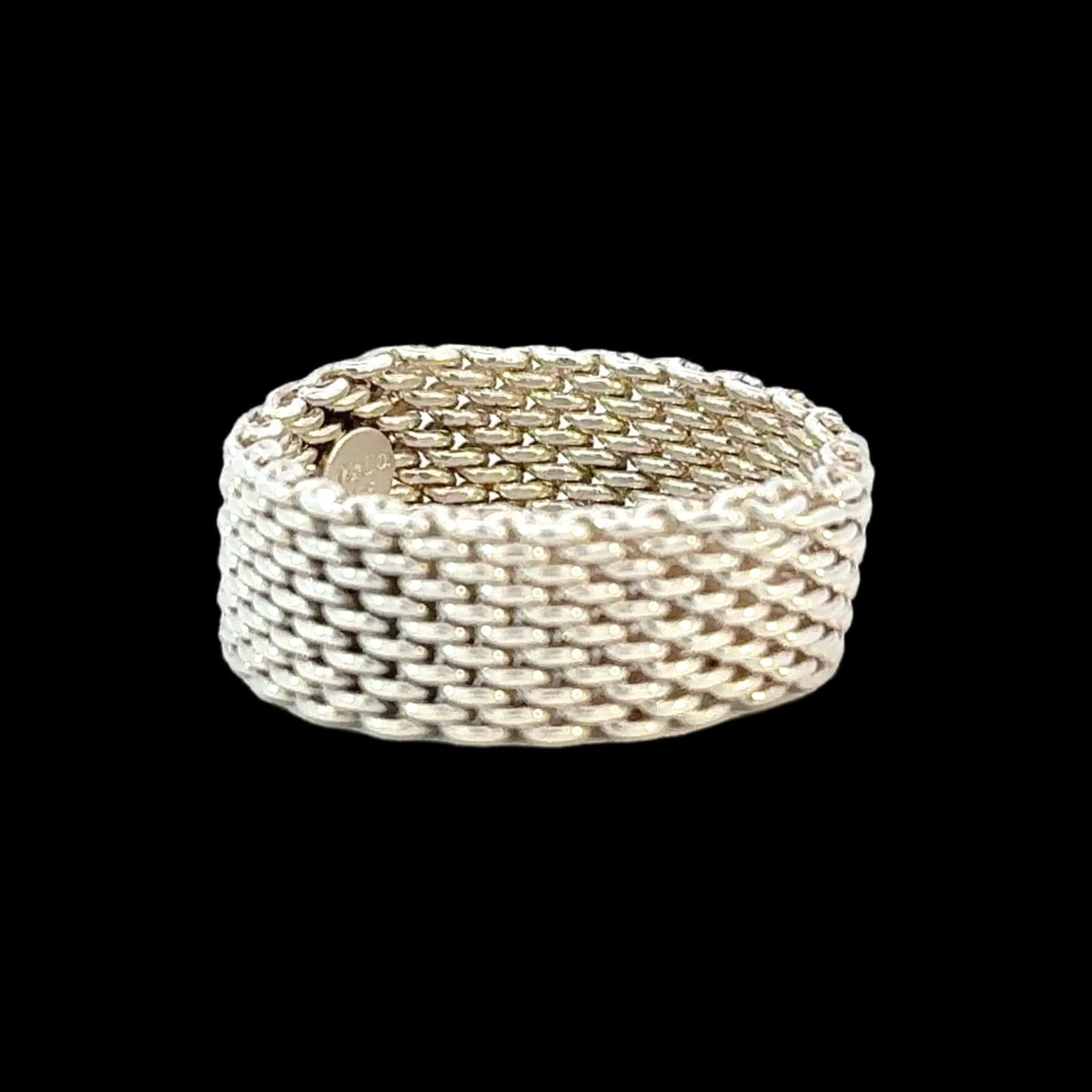 Women's Tiffany & Co Somerset Ring Size 14 Sterling Silver 10.7 Grams Estate For Sale