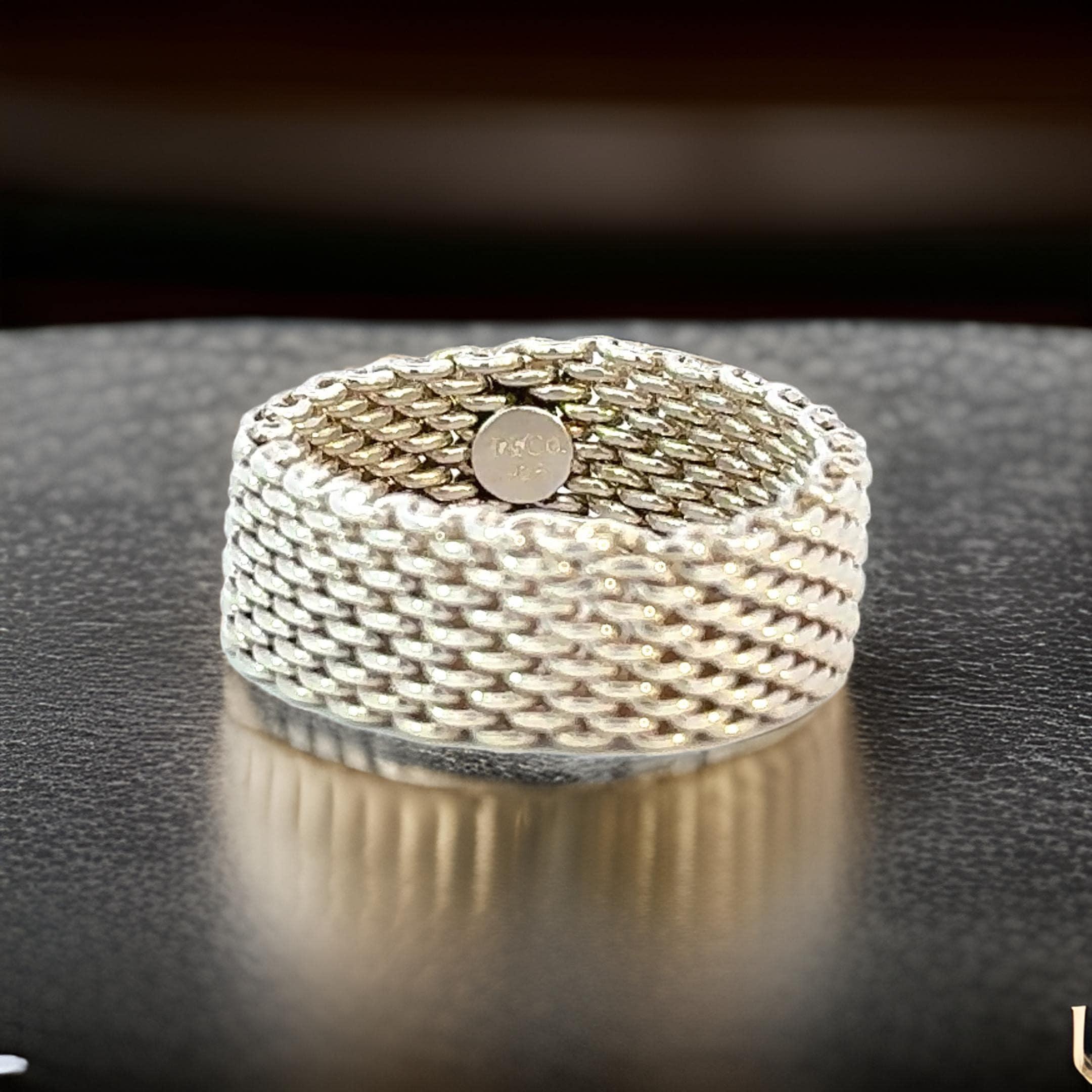 Tiffany & Co Somerset Ring Size 14 Sterling Silver 10.7 Grams Estate For Sale 4