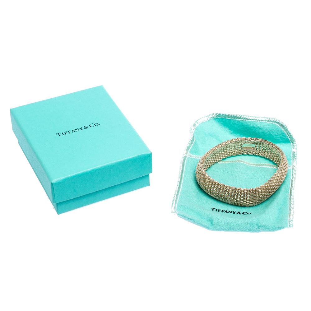 Women's Tiffany & Co. Somerset Silver Mesh Link Bangle Bracelet