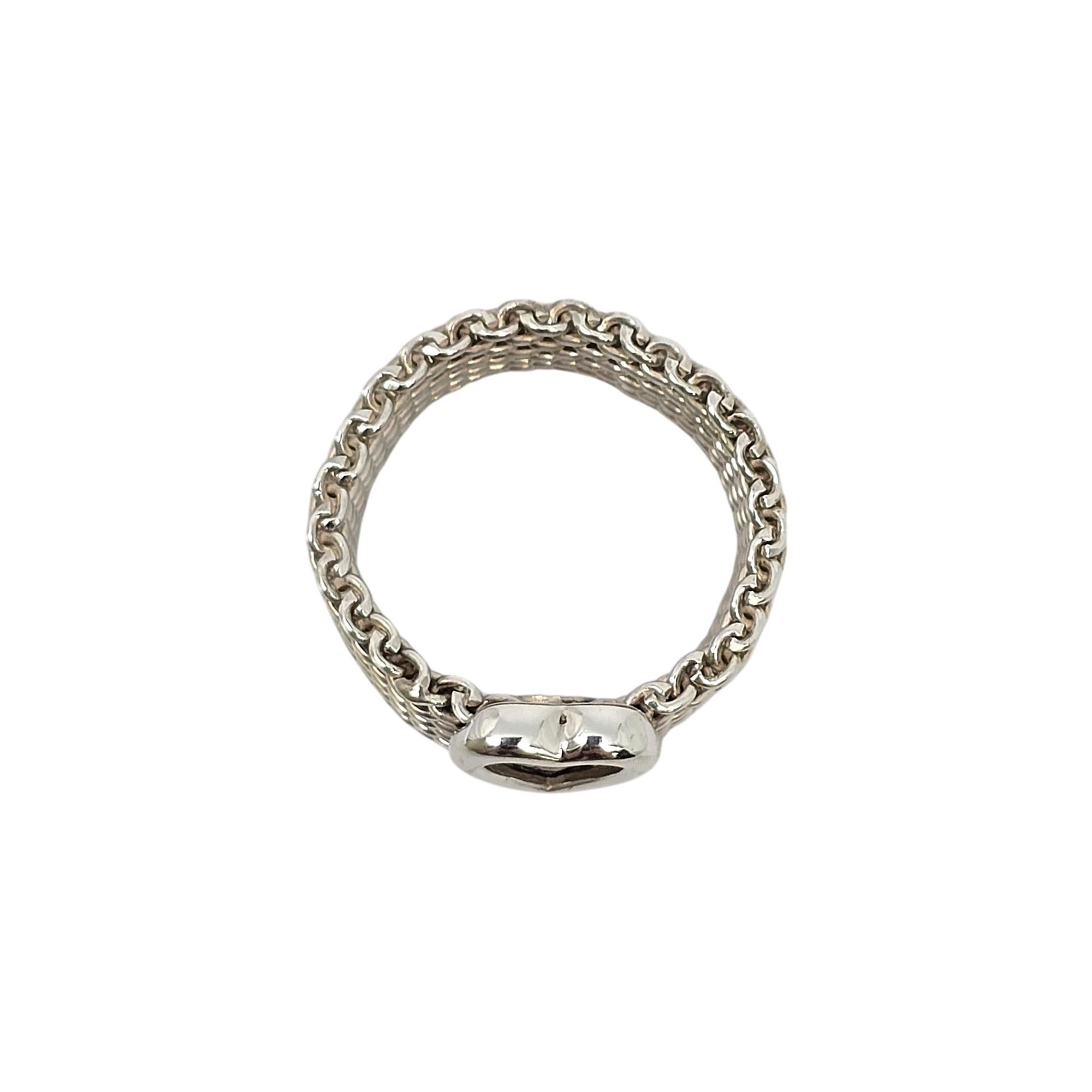 Tiffany & Co Somerset Sterling Silver Heart Mesh Ring Size 8 #20134 For Sale 1