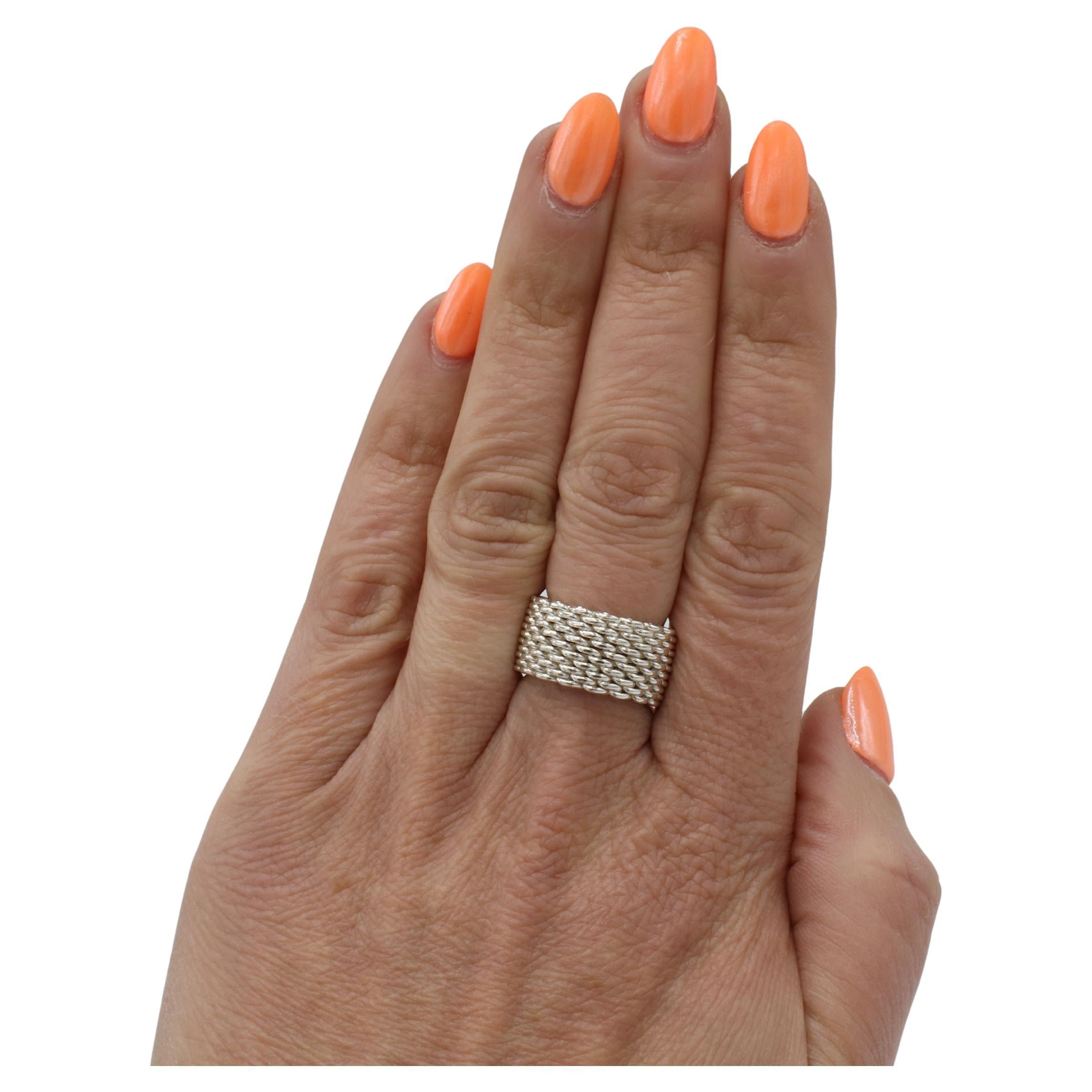 Women's Tiffany & Co. Somerset Sterling Silver Mesh Band Ring