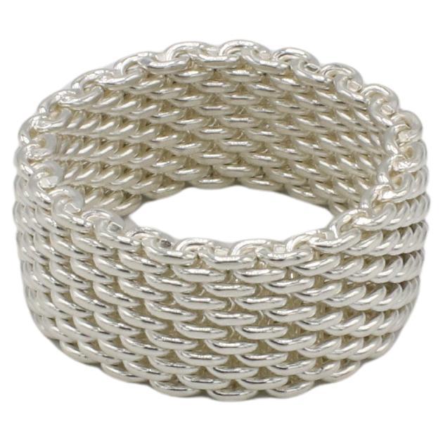 Tiffany & Co. Somerset Sterling Silver Mesh Band Ring