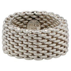 Tiffany
Co. Somerset Sterling Silver Mesh Band Ring