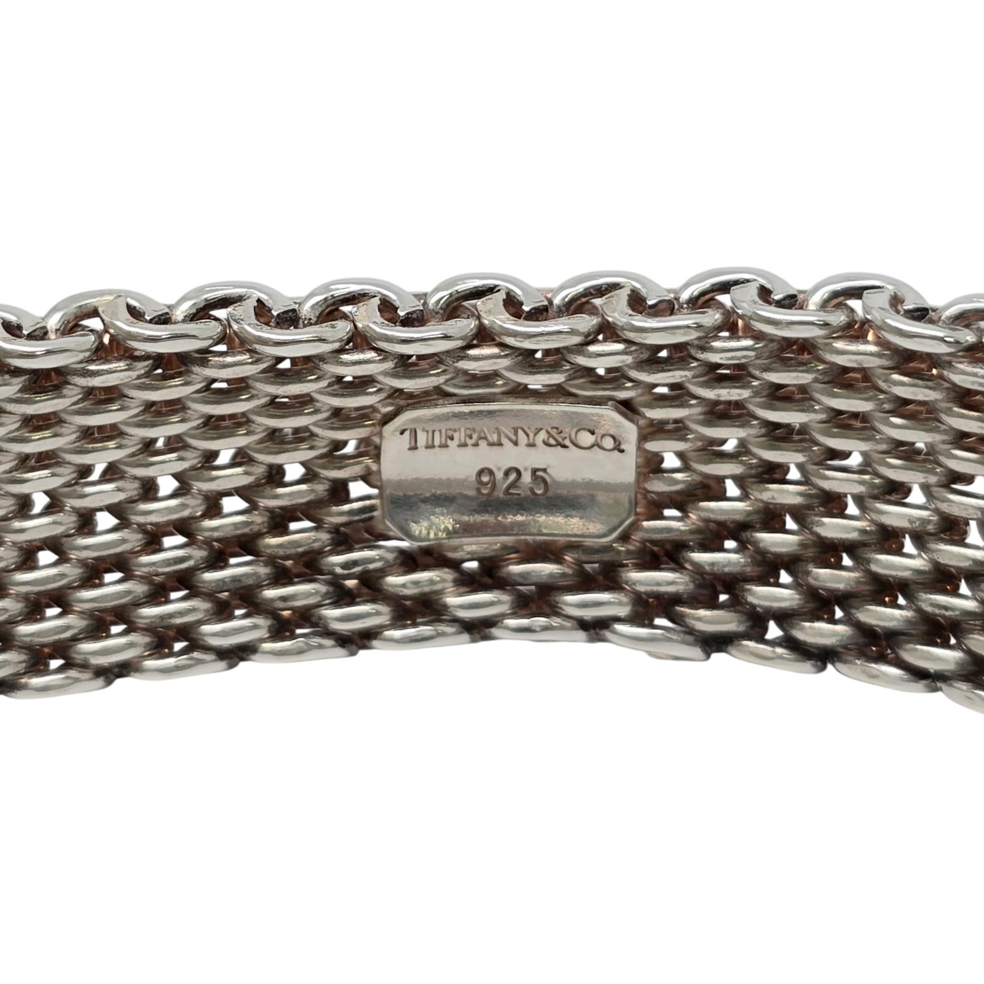 Tiffany & Co Somerset Sterling Silver Mesh Bracelet #20136 2