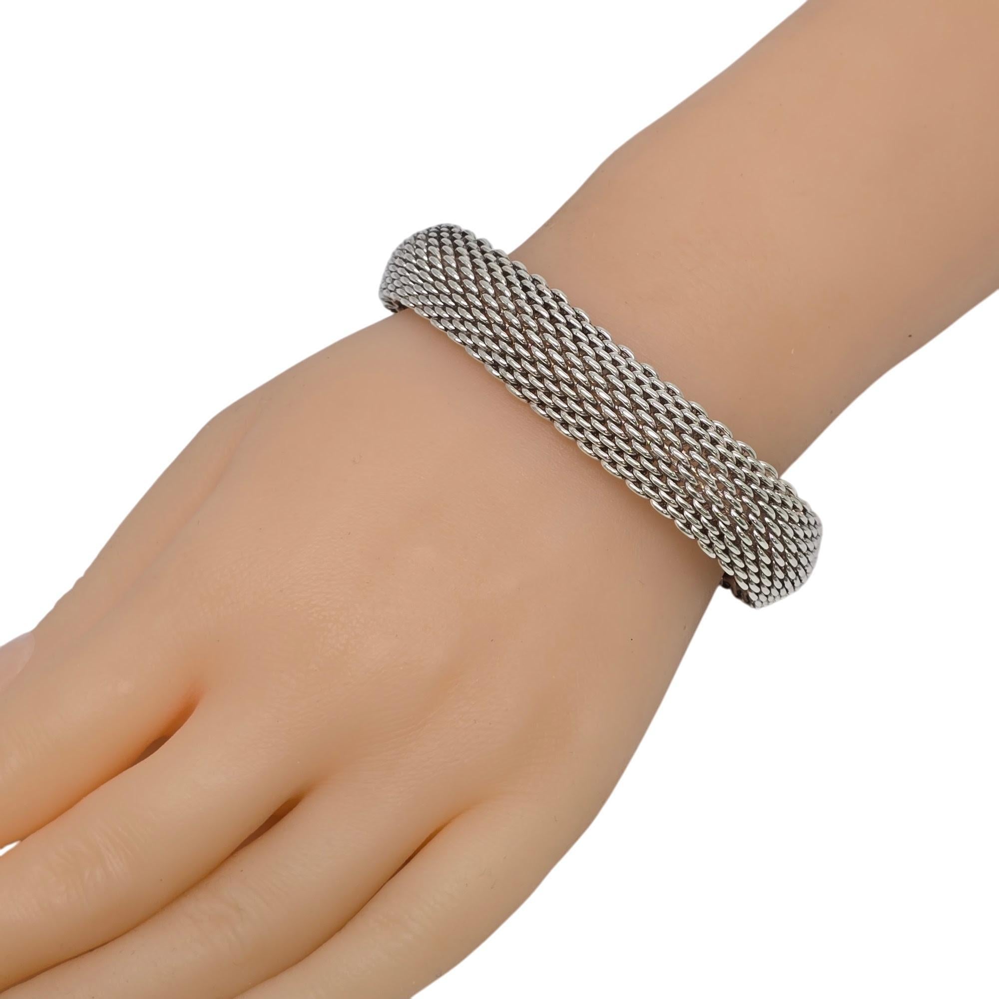 Tiffany & Co Somerset Sterling Silver Mesh Bracelet #20136 4