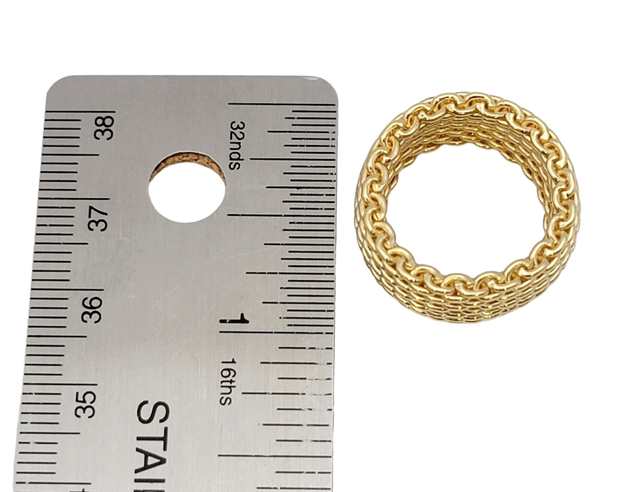 Tiffany & Co. Somerset Wide Mesh Flex Band Ring in 18 Karat Yellow Gold US 6.25 7