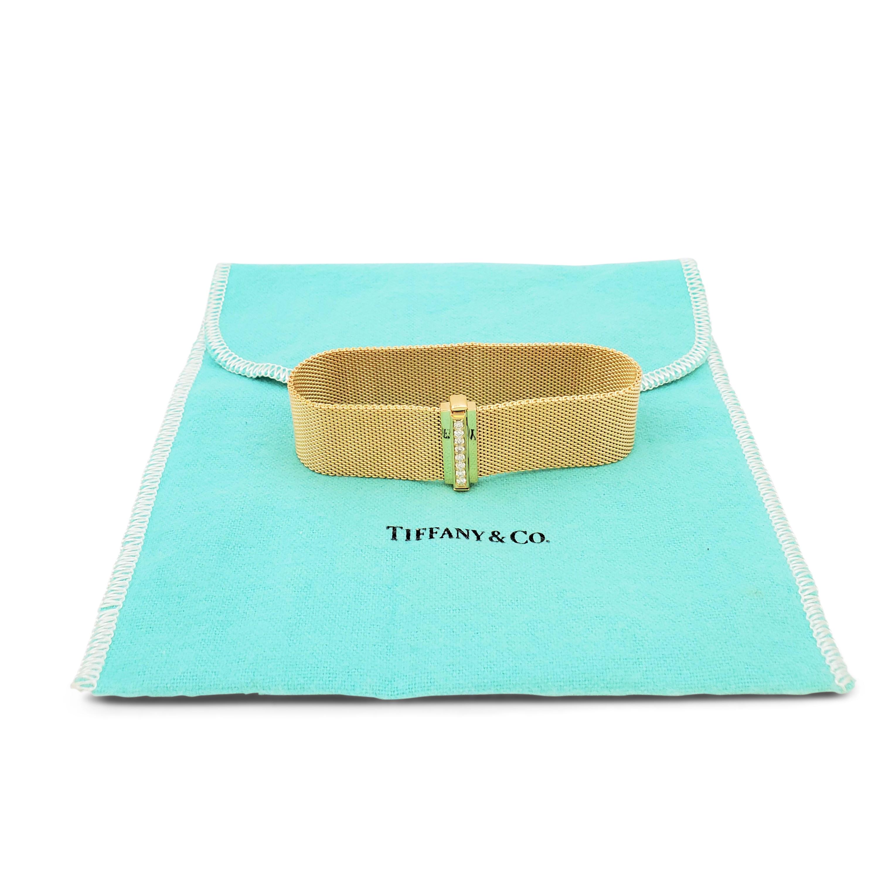 Tiffany & Co. 'Somerset' Yellow Gold and Diamond Clasp Bracelet 1