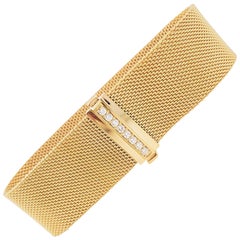 Tiffany & Co. 'Somerset' Yellow Gold and Diamond Clasp Bracelet