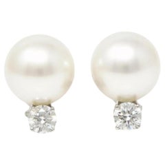 TIFFANY & Co. South Sea Pearl Diamond Platinum Earrings