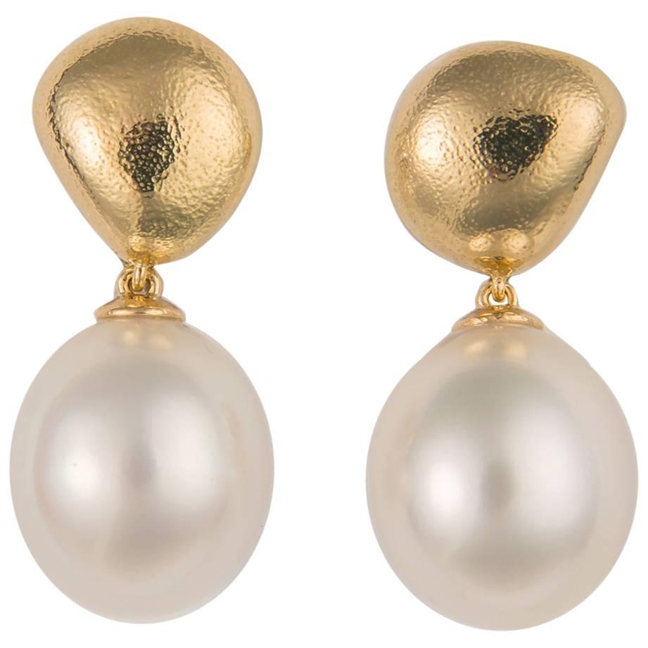 Tiffany & Co. South Sea Pearl Gold Earrings
