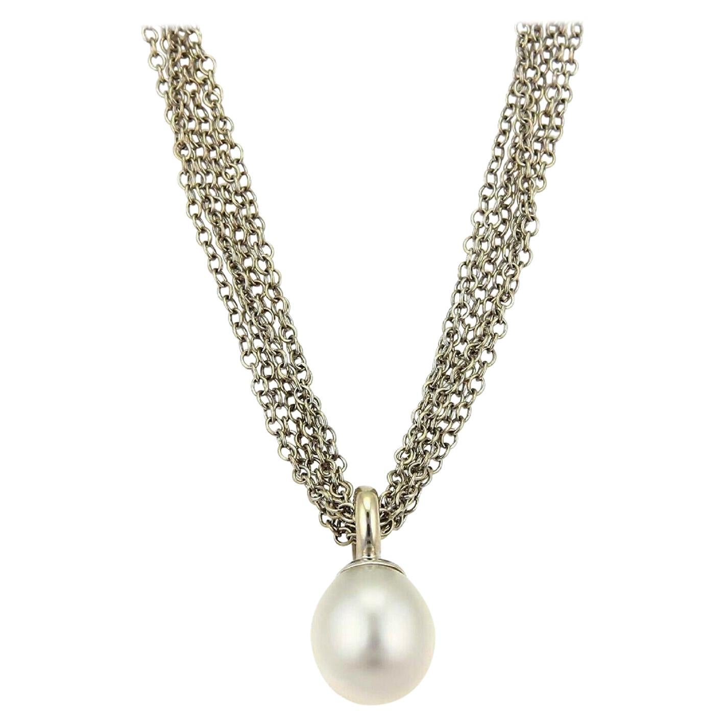 Tiffany & Co. South Sea Pearl White Gold Multi-Chain Toggle Clasp Necklace