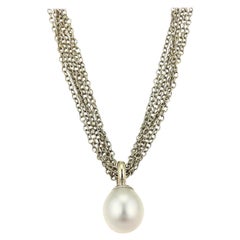 Used Tiffany & Co. South Sea Pearl White Gold Multi-Chain Toggle Clasp Necklace