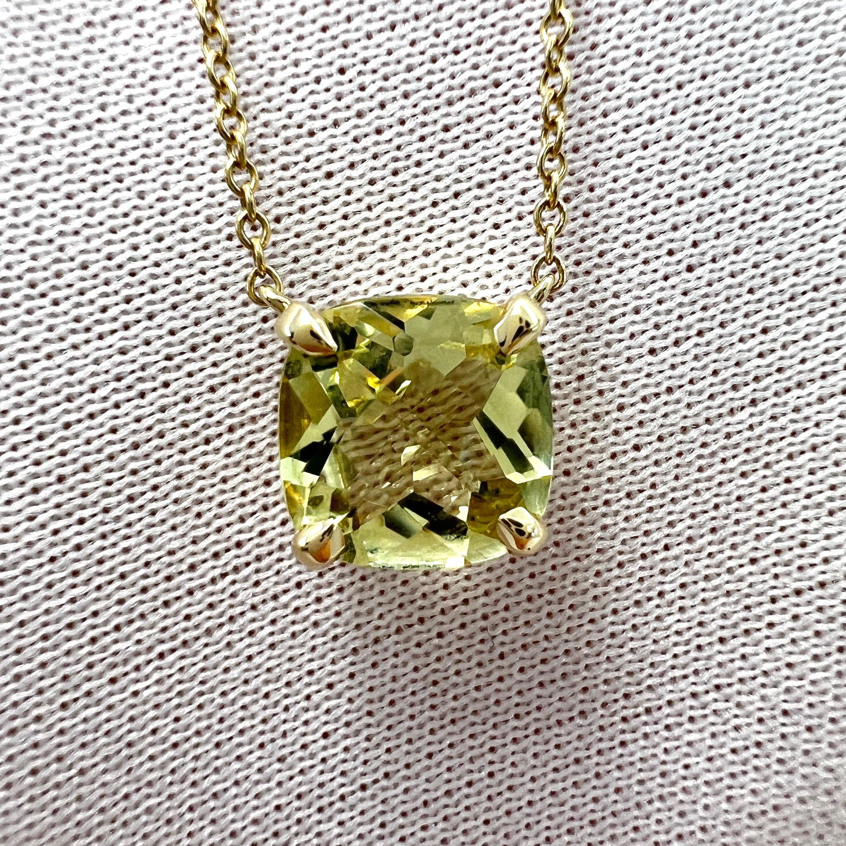 Tiffany & Co. Sparkler Yellow Citrine Lemon Quartz 18k Gold Pendant Necklace For Sale 3