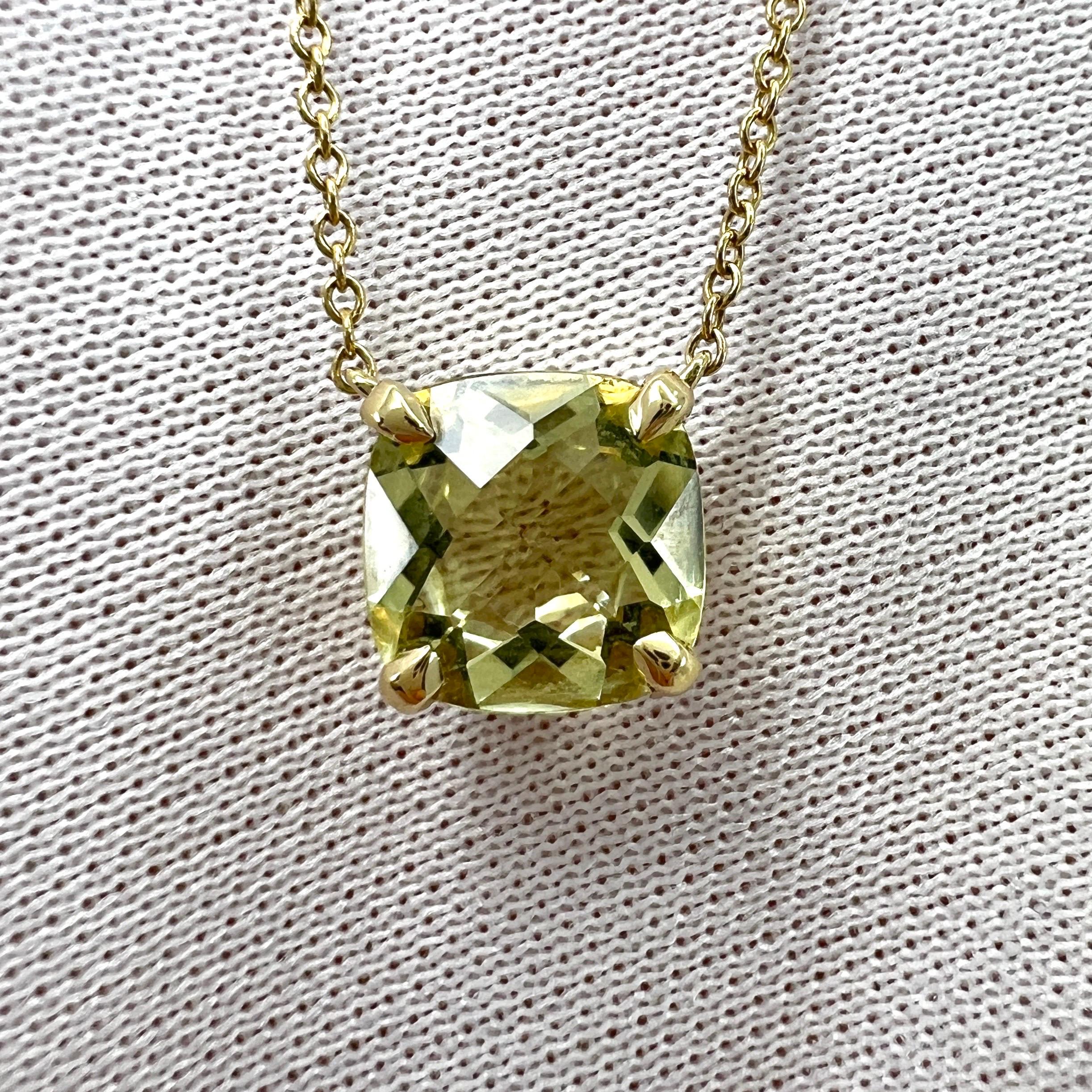 Tiffany & Co. Sparkler Yellow Citrine Lemon Quartz 18k Gold Pendant Necklace

A beautiful 18k yellow gold pendant necklace set with a stunning bright yellow citrine with an excellent square rose cut. Measuring 8mm.

Fine jewellery houses like