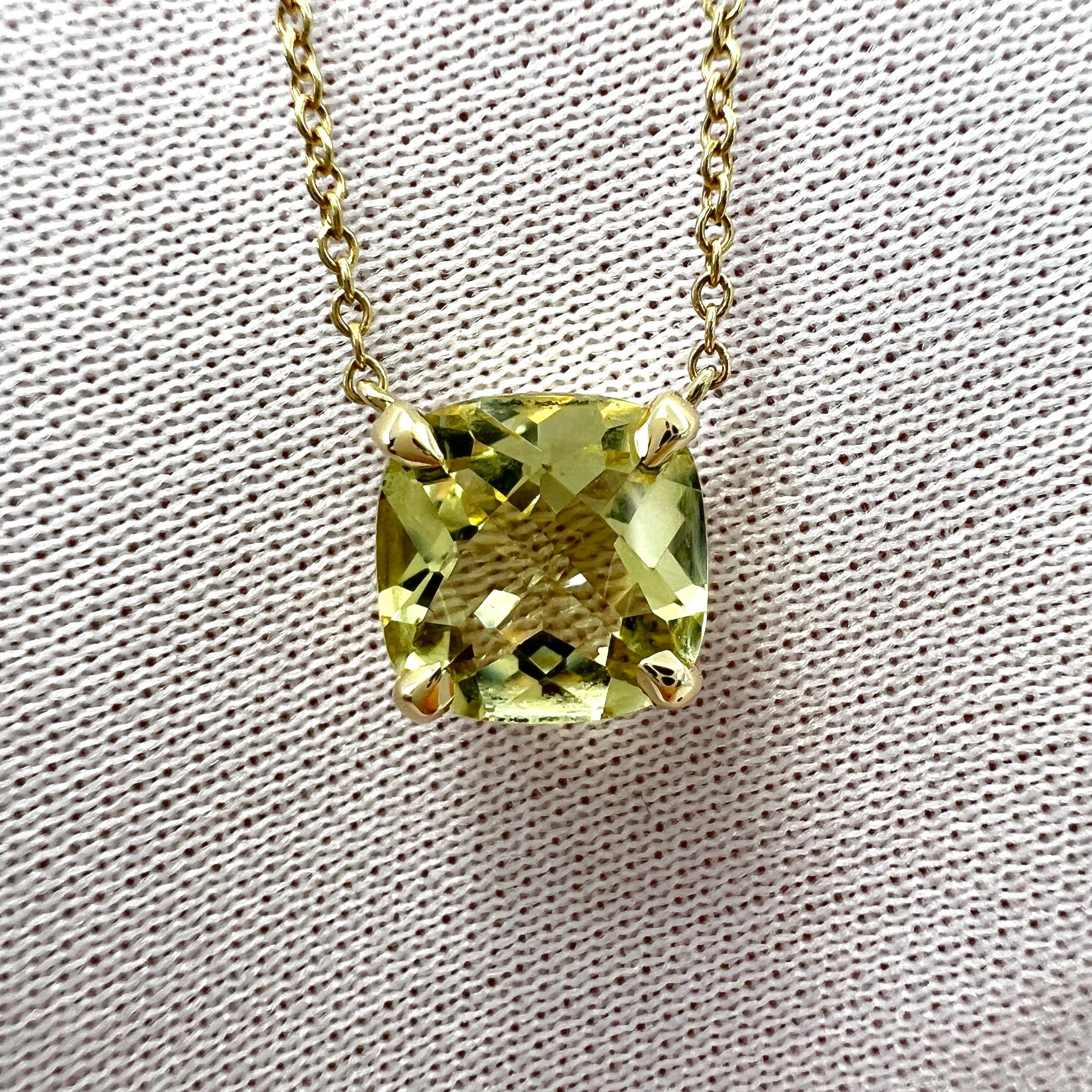 Tiffany & Co. Sparkler Yellow Citrine Lemon Quartz 18k Gold Pendant Necklace For Sale 1