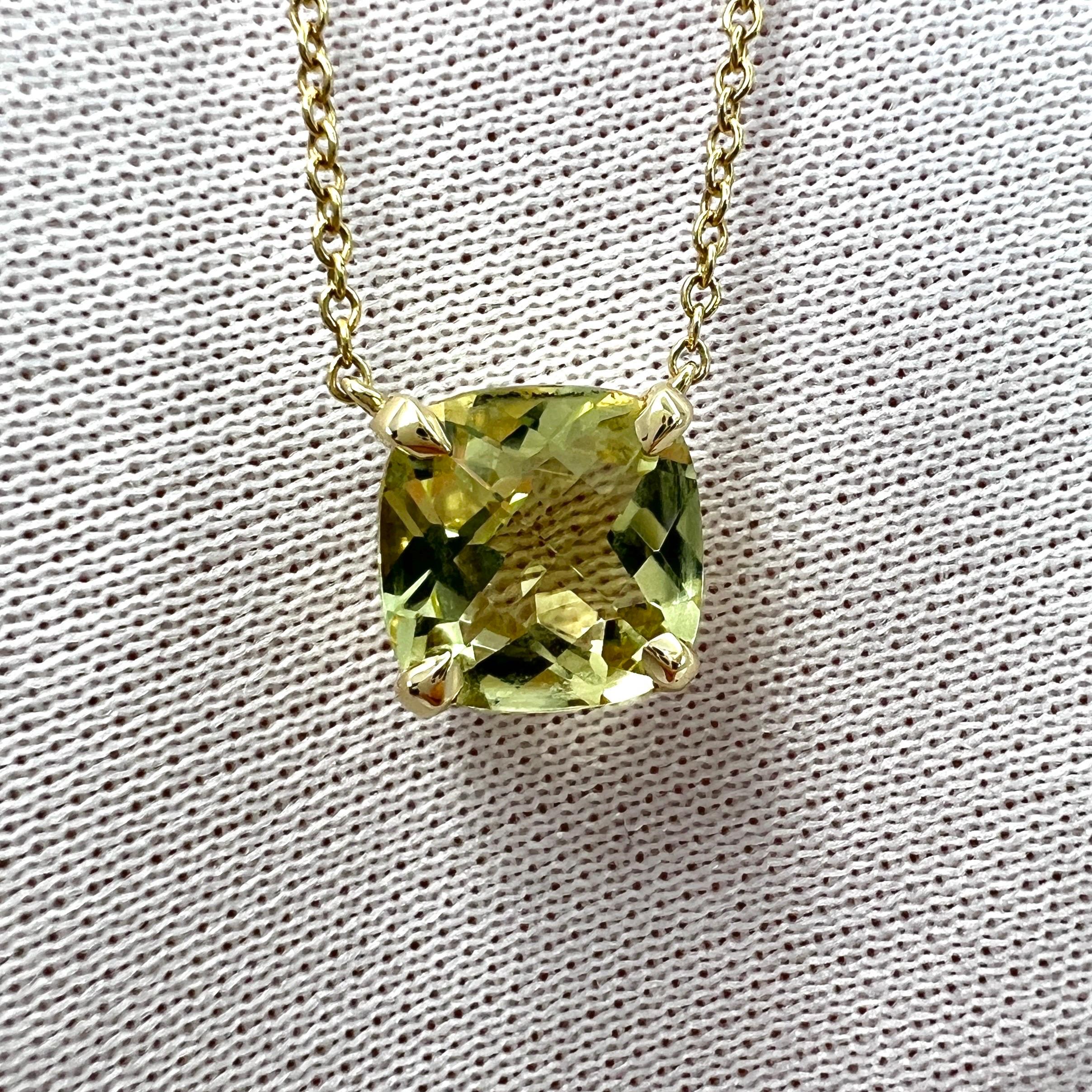 Tiffany & Co. Sparkler Yellow Citrine Lemon Quartz 18k Gold Pendant Necklace For Sale 2