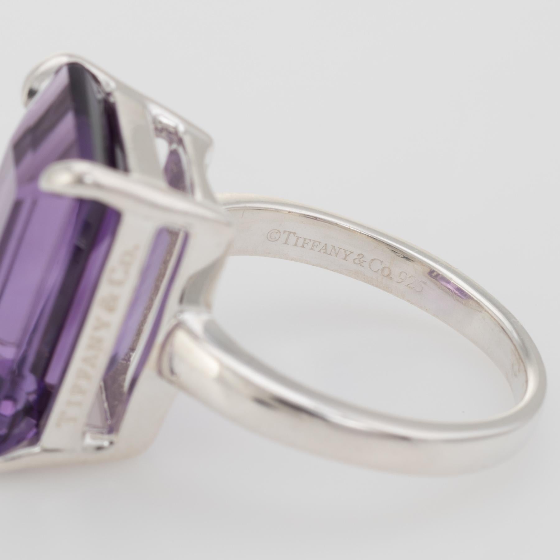 Tiffany & Co. Sparklers Amethyst Cocktail Ring Estate Sterling Silver Pre Owned In Excellent Condition In Torrance, CA