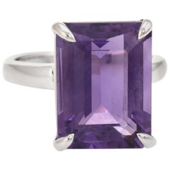 Tiffany & Co. Sparklers Amethyst Cocktail Ring Estate Sterling Silver Pre Owned