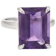 Vintage Tiffany & Co. Sparklers Amethyst Cocktail Ring Estate Sterling Silver Pre Owned