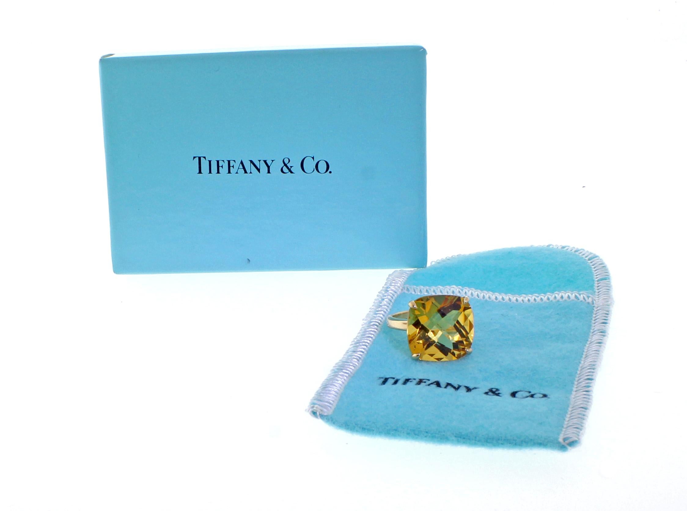 Cushion Cut Tiffany & Co. Sparklers Citrine Ring