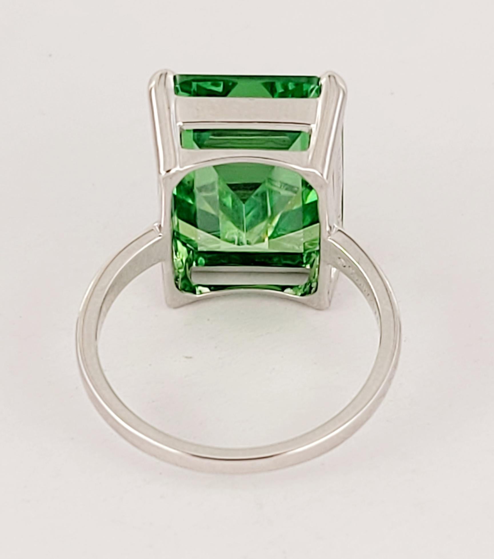 Women's TIFFANY & Co Sparklers Cocktail Green Quartz Ring Sterling Silver