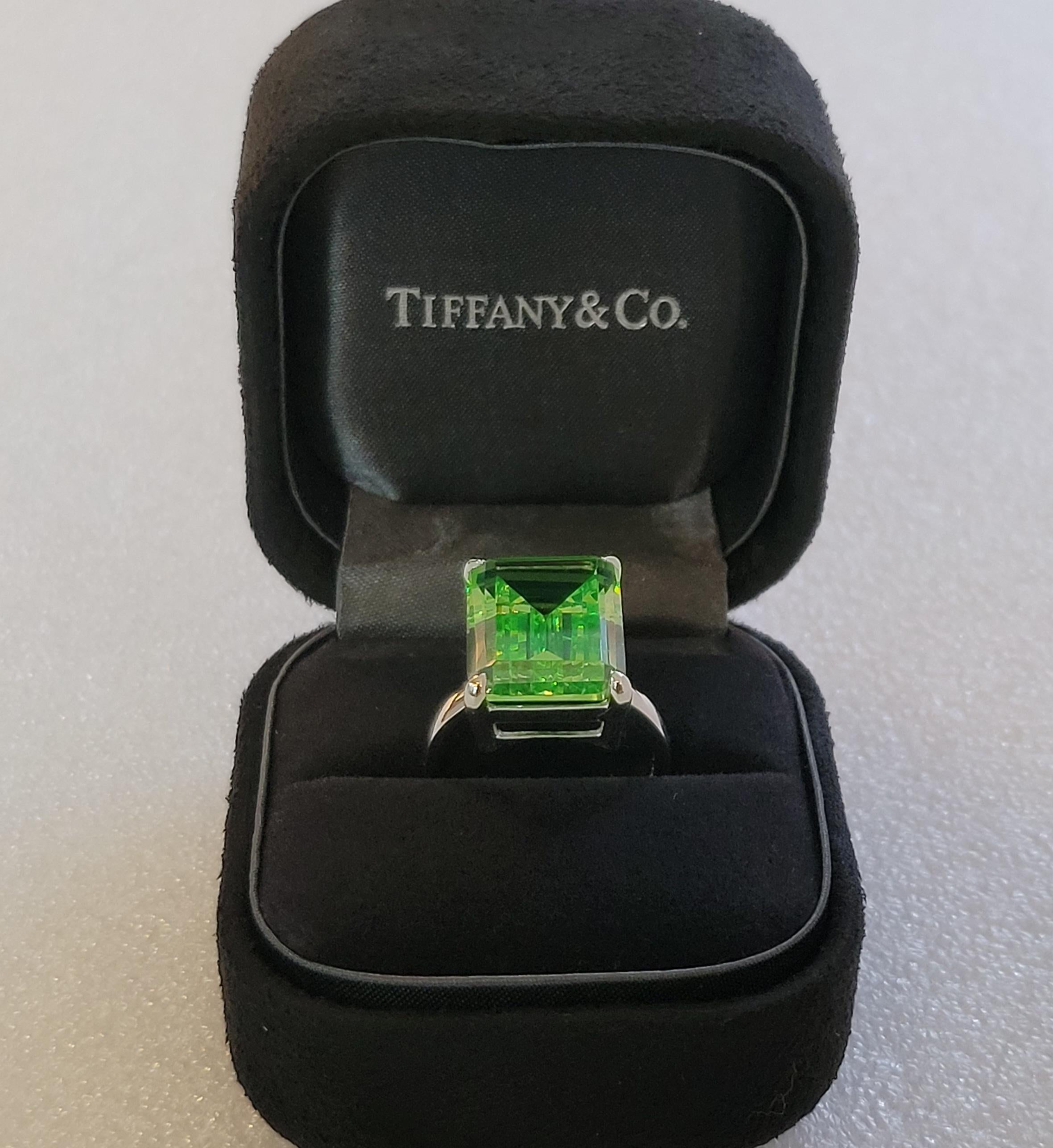 TIFFANY & Co Sparklers Cocktail Green Quartz Ring Sterling Silver 2