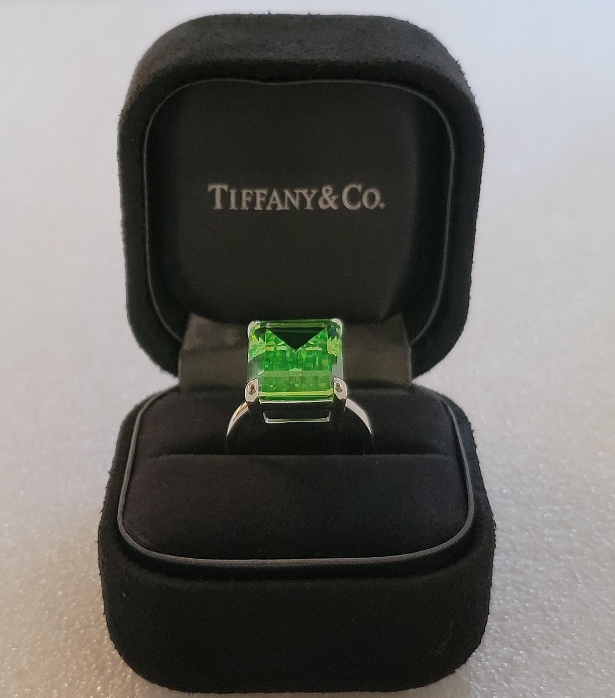 TIFFANY & Co Sparklers Cocktail Green Quartz Ring Sterling Silver 3