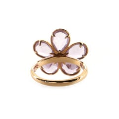 Tiffany & Co. Sparklers Flower Ring 18K Rose Gold with Amethyst and Diamond