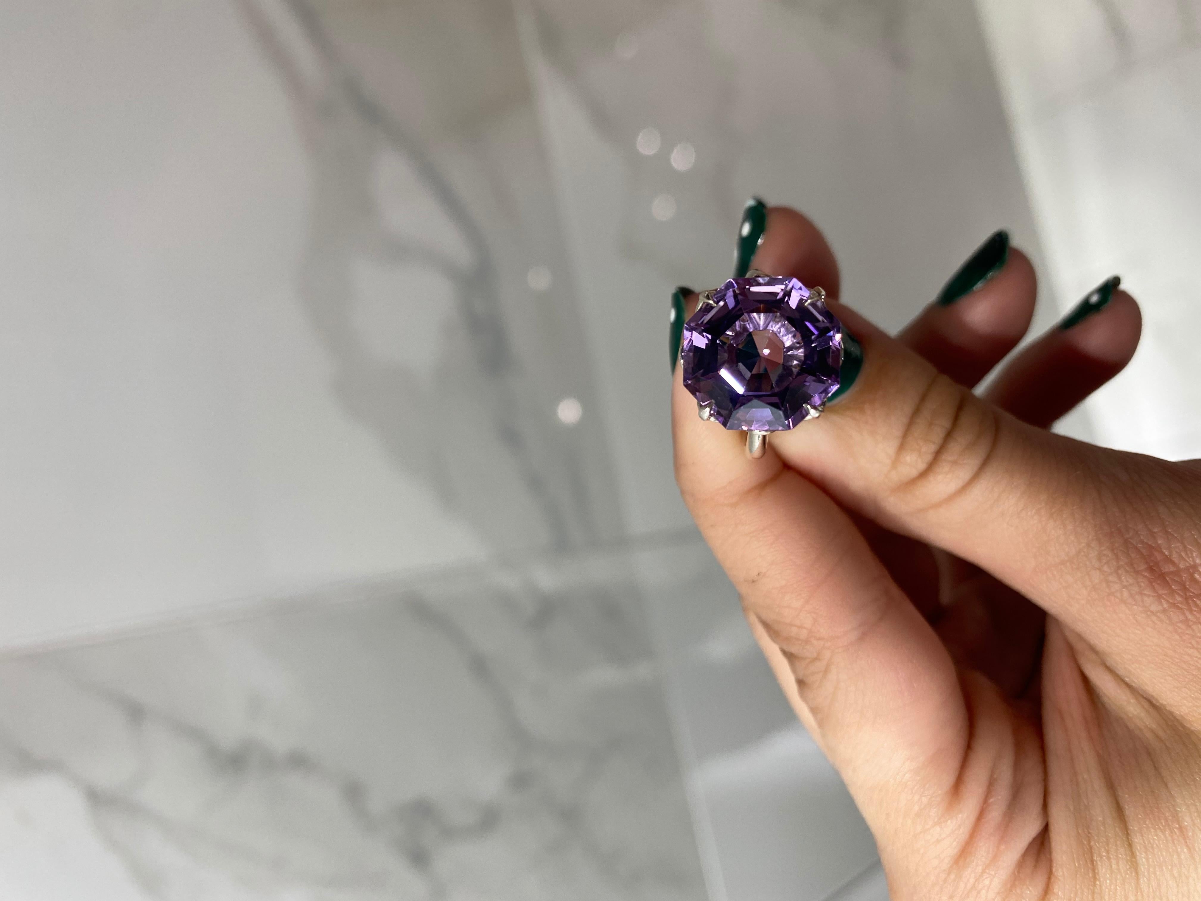 Octagon Cut Tiffany & Co. Sparkler's Lavender Amethyst Cocktail Ring