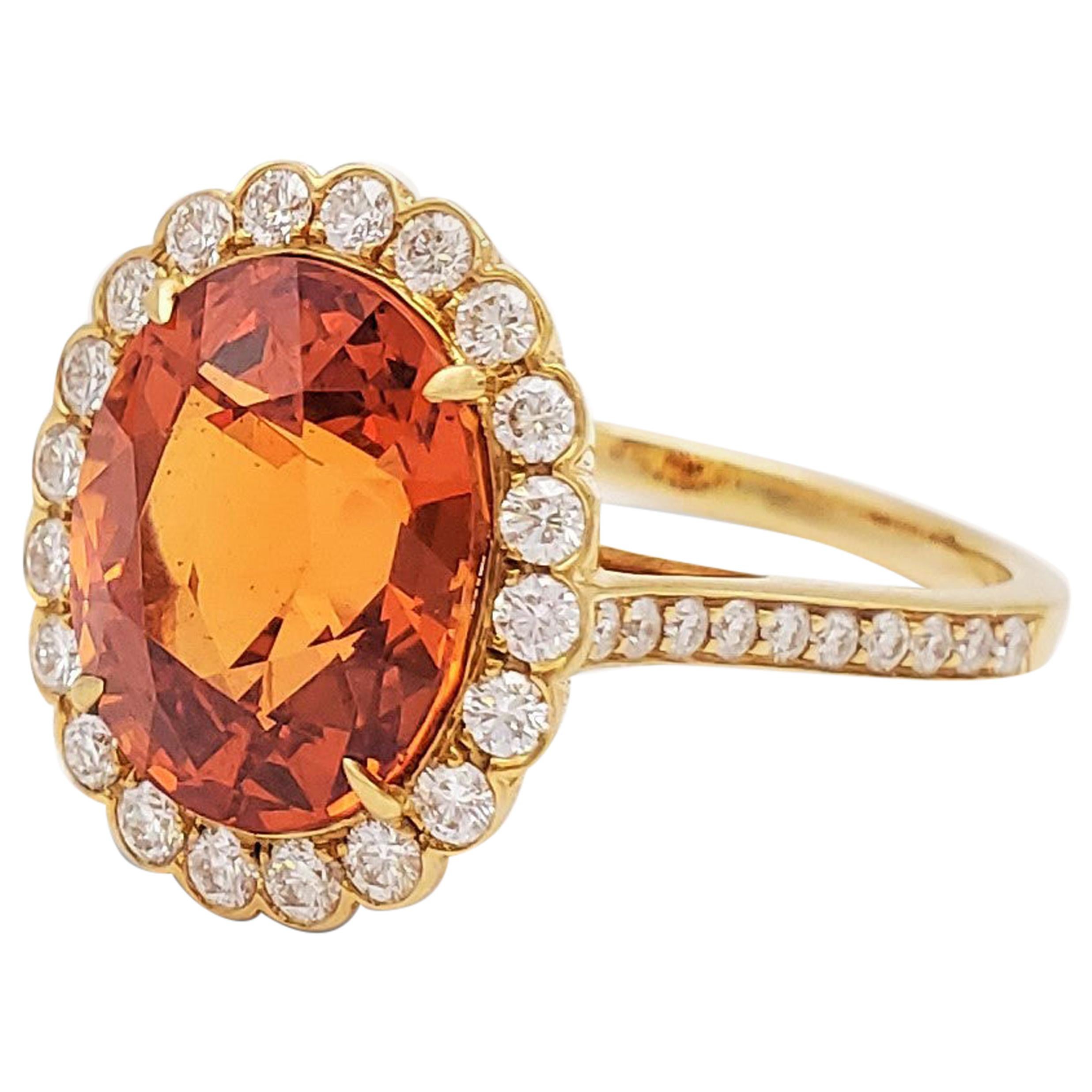 Tiffany & Co. Spessartite Garnet and Diamond Ring